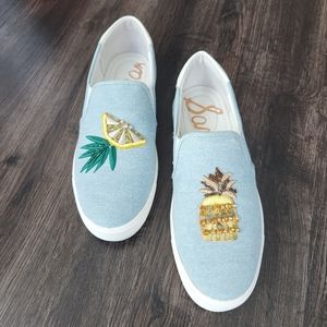 Sam Edelman Evelina 5 Slip On Sneaker - Light Blue Denim